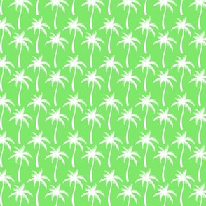 Palm Trees White On Green
