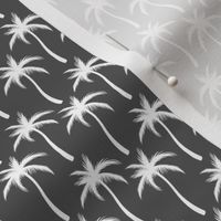 Palm Trees White On Grey