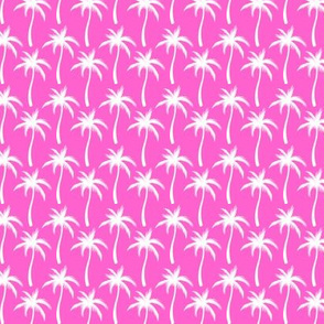 Palm Trees White On Pink