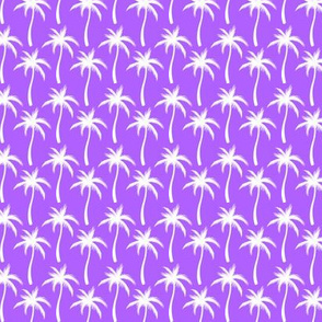 Palm Trees White On Purple