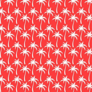 Palm Trees White On Red