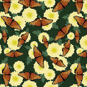 Butterflies and Chrysanthemums