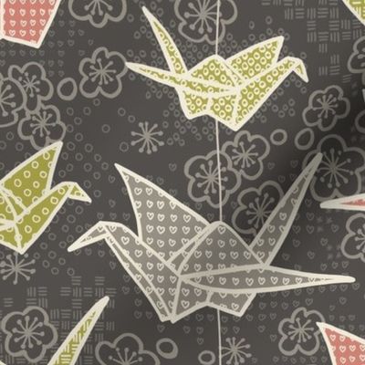 Origami Cranes and Sakura / Rose and Olive