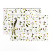 Antique Wildflowers on White // large