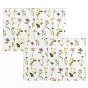 Antique Wildflowers on White // large