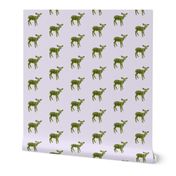 Dear Deer in Olive on Grey