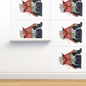 mouse cat pug tea towel