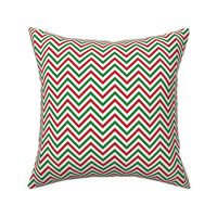 Thin Chevrons - Red and Green on White