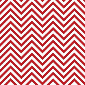 Thin Chevrons - Red on White