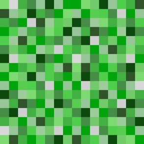 8-bit Darker Green Pixels- 3/4ths of an Fabric | Spoonflower