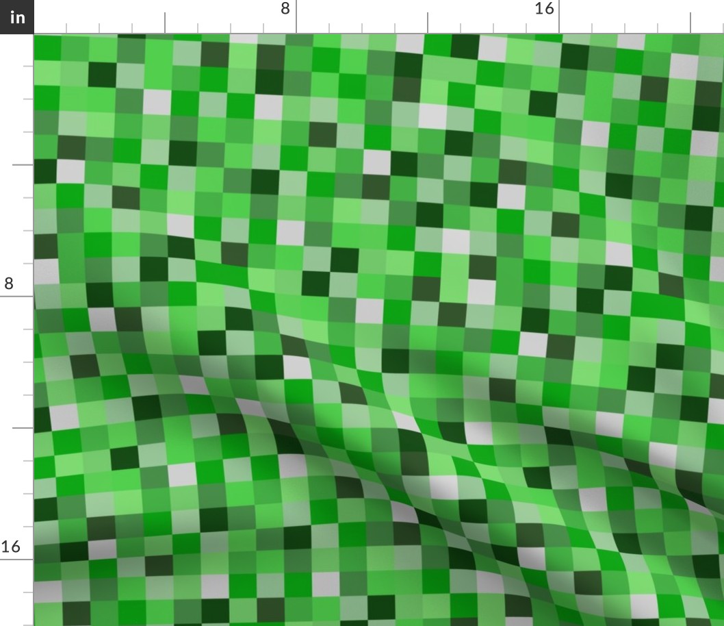  8-bit Darker Green Pixels- 3/4ths of an inch
