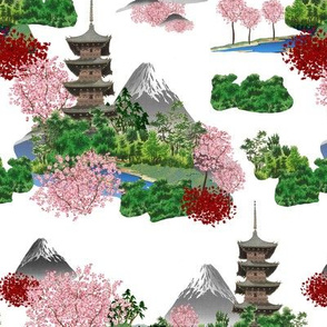 Cherry Blossom Pagodas