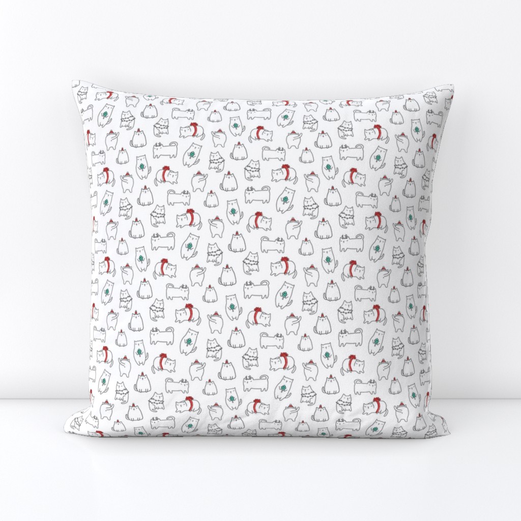 Fat Christmas cats. Holiday pattern