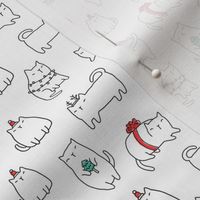 Fat Christmas cats. Holiday pattern