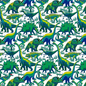 Blue and Green Dinosaurs.