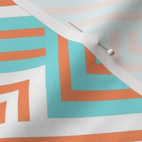 Athena Greek Key in Turquoise and Tangerine