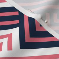 Athena Greek Key in Preppy Navy and Pink