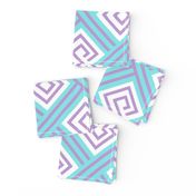 Athena Greek Key in Aqua and Purple