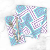 Athena Greek Key in Aqua and Purple