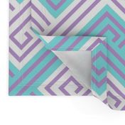 Athena Greek Key in Aqua and Purple