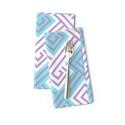 Athena Greek Key in Aqua and Purple