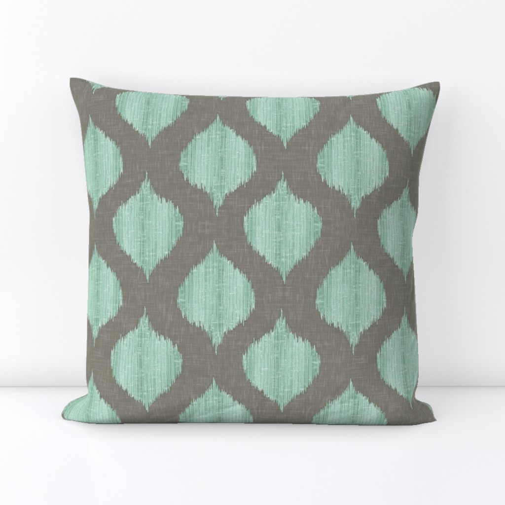 Lela Ikat in Aqua and Gray