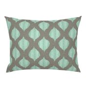 Lela Ikat in Aqua and Gray