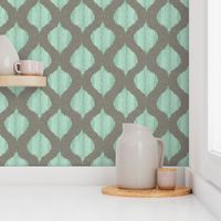 Lela Ikat in Aqua and Gray