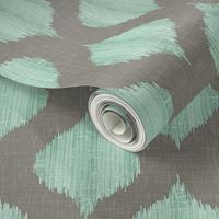 Lela Ikat in Aqua and Gray