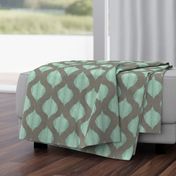 Lela Ikat in Aqua and Gray