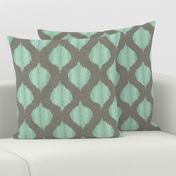 Lela Ikat in Aqua and Gray