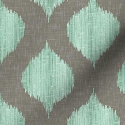 Lela Ikat in Aqua and Gray