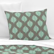 Lela Ikat in Aqua and Gray