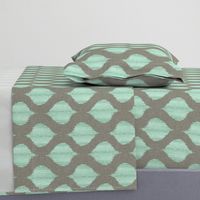 Lela Ikat in Aqua and Gray