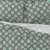 Lela Ikat in Aqua and Gray