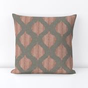 Lela Ikat in Warm Gray and Coral