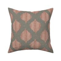 Lela Ikat in Warm Gray and Coral