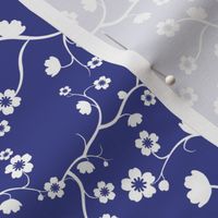 Cherry Blossoms on Royal Blue