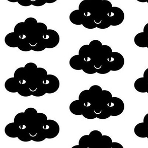 happy cloud black white