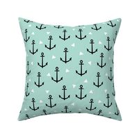 anchor tri mint nautical cute leggings baby nursery edgy young modern kids design for trendy babies