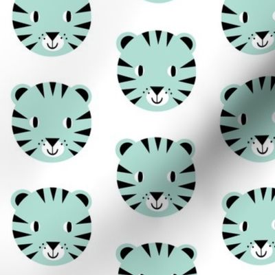 tiger face mint happy design for kids trendy minimal swedish design nursery