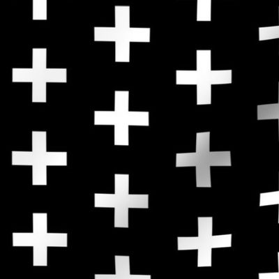 black and white cross plus