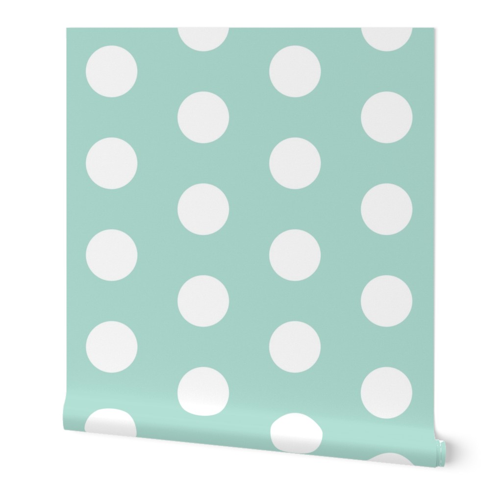 mint polka dots