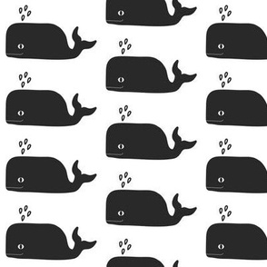 whale happy cute black and white minimal monochrome animal trendy kids design