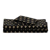 gold glitter black fleur de lis