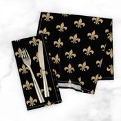 gold glitter black fleur de lis