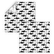 sharks attack minimal chevron black and white design 