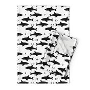 sharks attack minimal chevron black and white design 