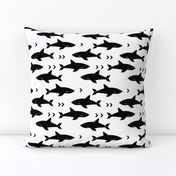 sharks attack minimal chevron black and white design 