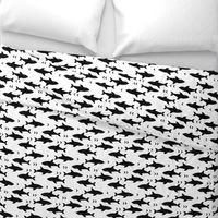 sharks attack minimal chevron black and white design 